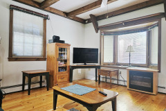 living room with games and TV